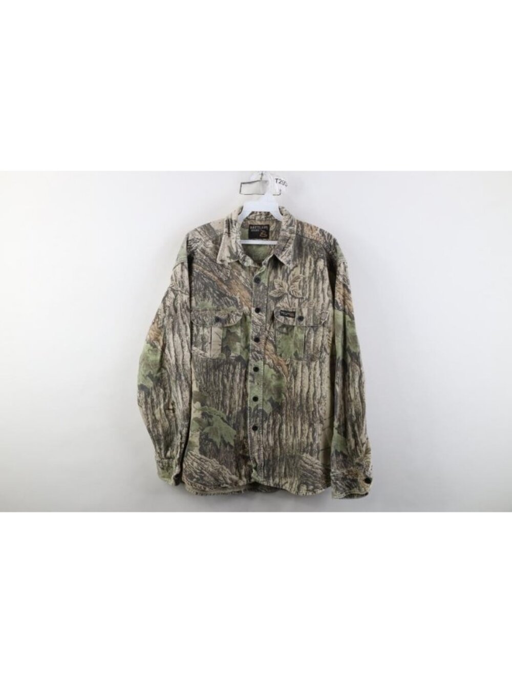 Vtg 90s Streetwear Mens XL Faded Camouflage Chamois Moleskin Button Shirt USA